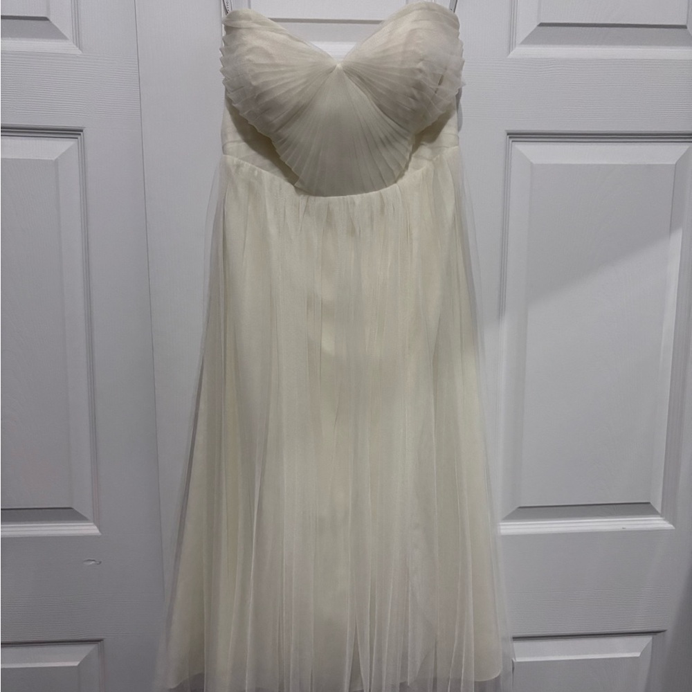 Jenny Yoo Cream Strapless Dress